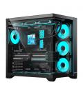 Hiditec H3 PRO Midi Tower Negro, Transparente