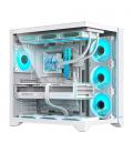Hiditec H3 PRO Midi Tower Transparente, Blanco