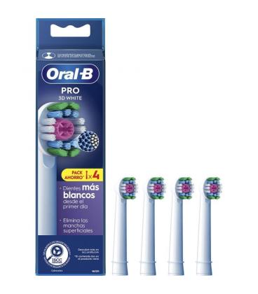Cabezal de recambio braun para cepillo braun oral-b 3d white/ pack 4 uds