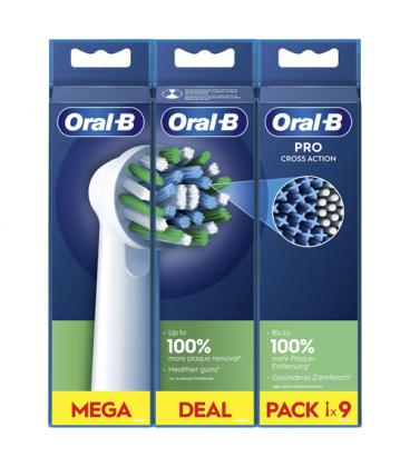 Cabezal de recambio para cepillo oral-b pro cross action/ pack 9 uds