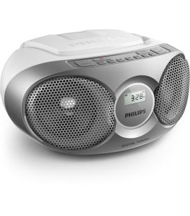 Radio cd philips az215s/ 3w rms/ con cable/ plata