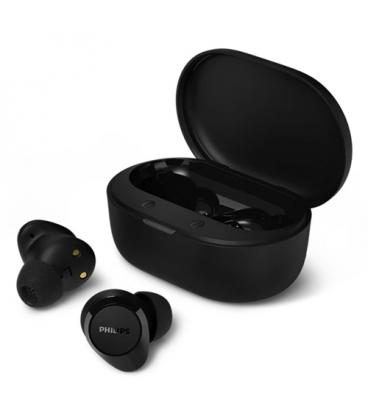 Auriculares bluetooth philips tat1300bk con estuche de carga/ autonomía 6h/ negros