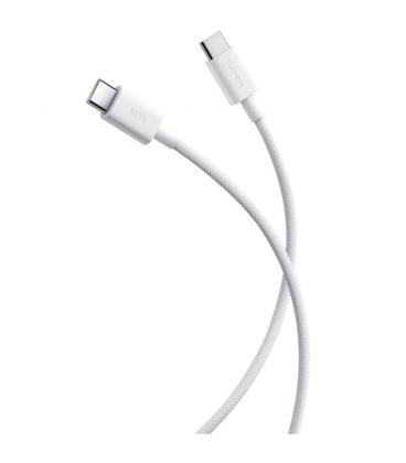Cable usb 2.0 tipo-c 3a xiaomi braided/ usb tipo-c macho - usb tipo-c macho/ hasta 60w/ 480mbps/ 1m/ blanco