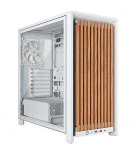 Caja ordenador gaming corsair frame 4000d rs wood atx cristal templado blanca