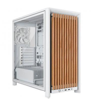 Caja ordenador gaming corsair frame 4000d rs wood atx cristal templado blanca