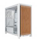Caja ordenador gaming corsair frame 4000d rs wood atx cristal templado blanca