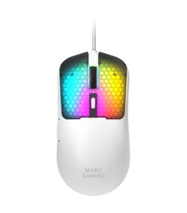 Ratón gaming mars gaming mm-viper/ hasta 12800 dpi/ blanco