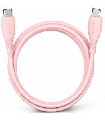 Cable usb 2.0 tipo-c vention trvph/ usb tipo-c macho - usb tipo-c macho/ hasta 60w/ 480mbps/ 2m/ rosa