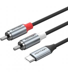 Cable estéreo vention bikhf/ usb tipo-c macho - 2x rca macho/ 1m/ gris