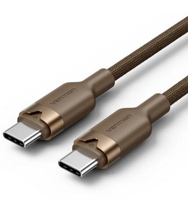 Cable usb 2.0 tipo-c 3a vention trdjf/ usb tipo-c macho - usb tipo-c macho/ hasta 60w/ 480mbps/ 1m/ oro desierto