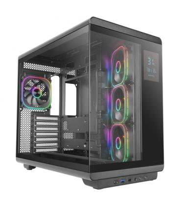 Caja ordenador mars gaming mc - revpro atx argb lcd 4.3 pulgadas cristal templado negra
