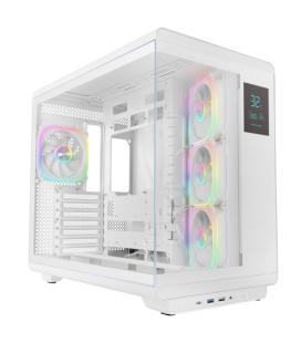 Caja ordenador mars gaming mc - revpro atx argb lcd 4.3 pulgadas cristal templado blanca