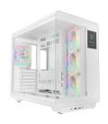 Caja ordenador mars gaming mc - revpro atx argb lcd 4.3 pulgadas cristal templado blanca