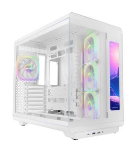 Caja ordenador mars gaming mc - revmaxw atx argb lcd 11.8 pulgadas cristal templado blanca