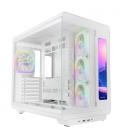 Caja ordenador mars gaming mc - revmaxw atx argb lcd 11.8 pulgadas cristal templado blanca