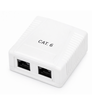 Roseta de superficie phasak cat 6 utp caja 2 puertos hembra rj45
