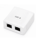 Roseta de superficie phasak cat 6 utp caja 2 puertos hembra rj45