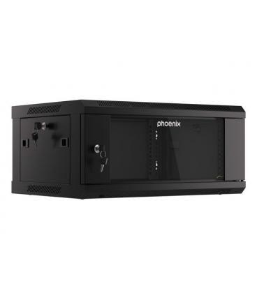 Armario rack phoenix 4u 600x450x279 auto - ensamblado 19'' hasta 60 kg negro