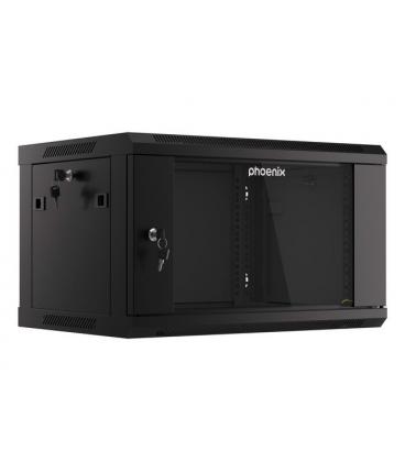 Armario rack phoenix 6u 600x450x368 auto - ensamblado 19'' hasta 60 kg negro