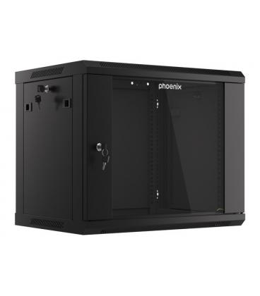 Armario rack phoenix 9u 600x450x501 auto - ensamblado 19'' hasta 60 kg negro