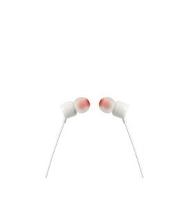 Auriculares intrauditivos jbl tune 110/ con micrófono/ jack 3.5/ blancos