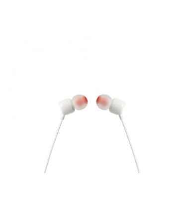 Auriculares intrauditivos jbl tune 110/ con micrófono/ jack 3.5/ blancos