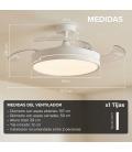 3nod - ventilador de techo concept ray luz led regulable motor dc 6 velocidades