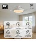 3nod - ventilador de techo concept ray luz led regulable motor dc 6 velocidades