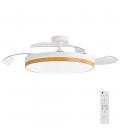 Concept nature ventilador de techo con luz aspas retractiles estilo madera