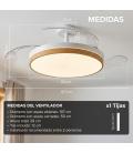 Concept nature ventilador de techo con luz aspas retractiles estilo madera