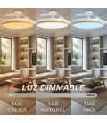 Concept nature ventilador de techo con luz aspas retractiles estilo madera