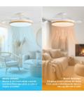 Concept nature ventilador de techo con luz aspas retractiles estilo madera