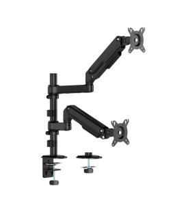 Soporte de mesa con contrapeso para 2 monitores aisens dt32tsr-453/ giratorio/ inclinable/ hasta 9kg