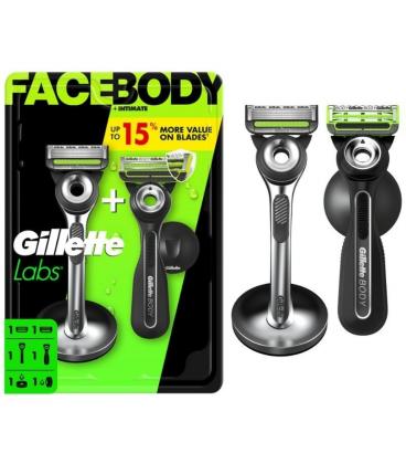 Pack de 2 cuchillas de afeitar gillette gillettelabs facebody + intimate