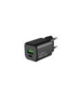 CoolBox CARGADOR GAN 25W USB-A/USB-C PARED NEGRO