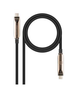 Cable usb 3.2 tipo-c aoc nanocable 10.01.4605/ usb tipo-c macho - usb tipo-c macho/ hasta 60w/ 10gbps/ 5m/ negro