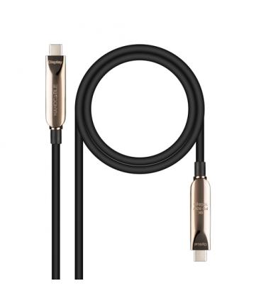 Cable usb 3.2 tipo-c aoc nanocable 10.01.4610/ usb tipo-c macho - usb tipo-c macho/ hasta 60w/ 10gbps/ 10m/ negro