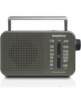 Radio portátil daewoo dw1121/con cable/ a pilas/ gris