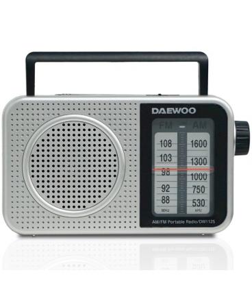 Radio portátil daewoo dw1125/ a pilas/ gris metalizado