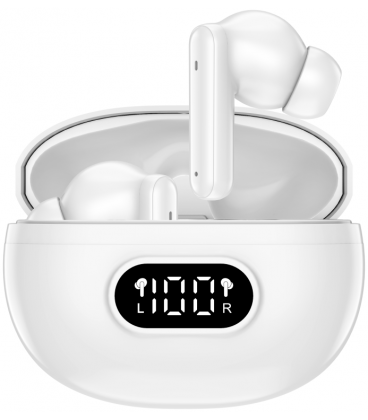 AURICULARES BLUETOOTH DENVER INALAMBRICOS CON ENC (4 MICROFONOS) BLANCO
