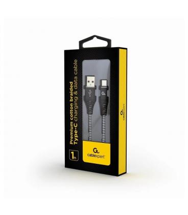 Gembird cable usb t c trenzado de algodón 1m