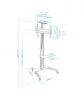 TooQ FS1870M-B soporte para pantalla de señalización 94 cm (37") Negro, Plata