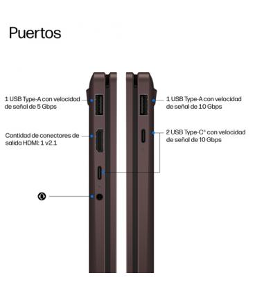Portátil hp omnibook x flip 2 en 1 ia 14 - kc0004nsx ryzen ai 7 - 450 - 32gb - ssd 1tb - 14 pulgadas - w11h