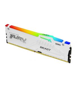 Memoria ram ddr5 32gb kingston - 6000mt - s - fury beast rgb - cl30 - blanco