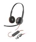 Auriculares poly blackwire 3220 + adaptador usb-c/a/ con micrófono/ usb tipo-c/ negro