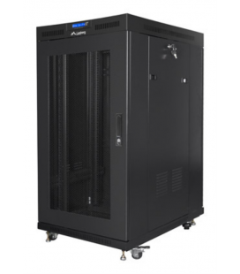 ARMARIO LANBERG RACK 19" 22U 800X1000 FLAT PACK PUERTA PERFORADA CON LCD NEGRO