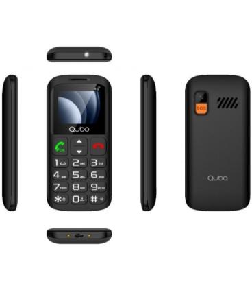 Teléfono móvil qubo p-186bkc 4g para personas mayores/ negro