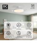 3nod - ventilador de techo con luz led concept ova motor dc 6 velocidades control remoto.