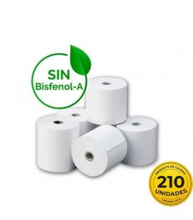 Caja de rollos papel térmico genérico 57x35 210u bpa/ 57 x 35mm/ 210 unidades