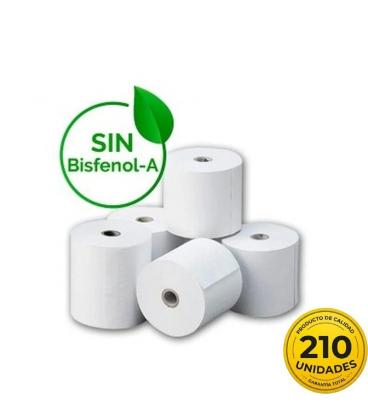 Caja de rollos papel térmico genérico 57x35 210u bpa/ 57 x 35mm/ 210 unidades